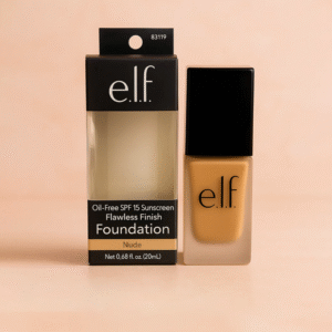 E.L.F Oil-Free Spf-15 Sunscreen Flawless Finish Foundation Finish Nude